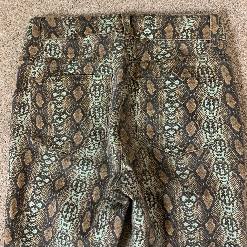 BDG Flared Wide Leg Jeans in Brown Snake Print - Picture 4 of 7